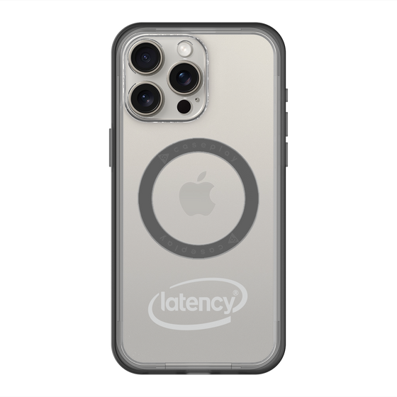 スリムプロテクションプレミアムケース with MagSafe［ LATENCY - Circle logo - Gray ］