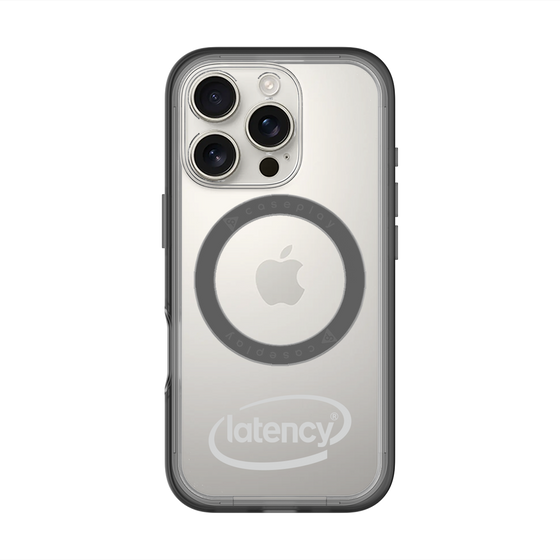 スリムプロテクションプレミアムケース with MagSafe［ LATENCY - Circle logo - Gray ］