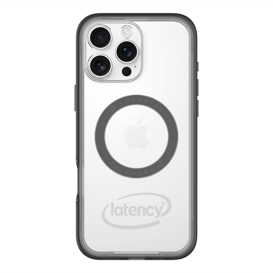 スリムプロテクションプレミアムケース with MagSafe［ LATENCY - Circle logo - Gray ］
