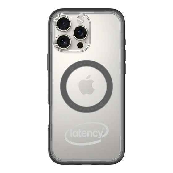 スリムプロテクションプレミアムケース with MagSafe［ LATENCY - Circle logo - Gray ］
