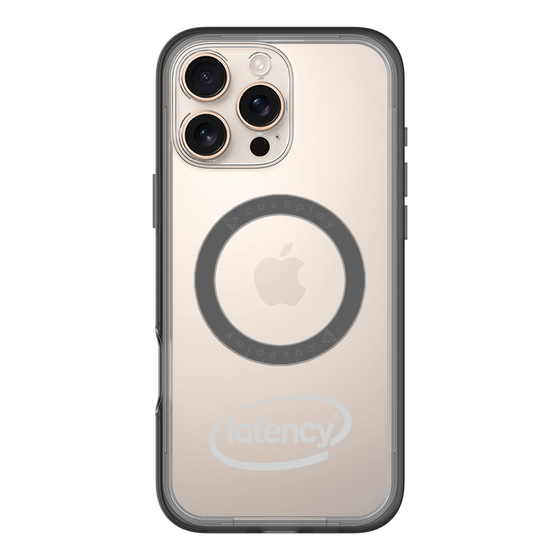 スリムプロテクションプレミアムケース with MagSafe［ LATENCY - Circle logo - Gray ］