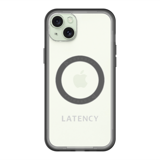スリムプロテクションプレミアムケース with MagSafe［ LATENCY - Logotype - Gray ］