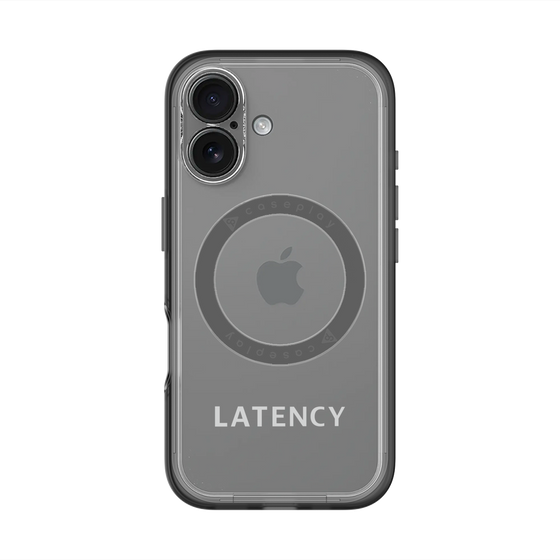 スリムプロテクションプレミアムケース with MagSafe［ LATENCY - Logotype - Gray ］