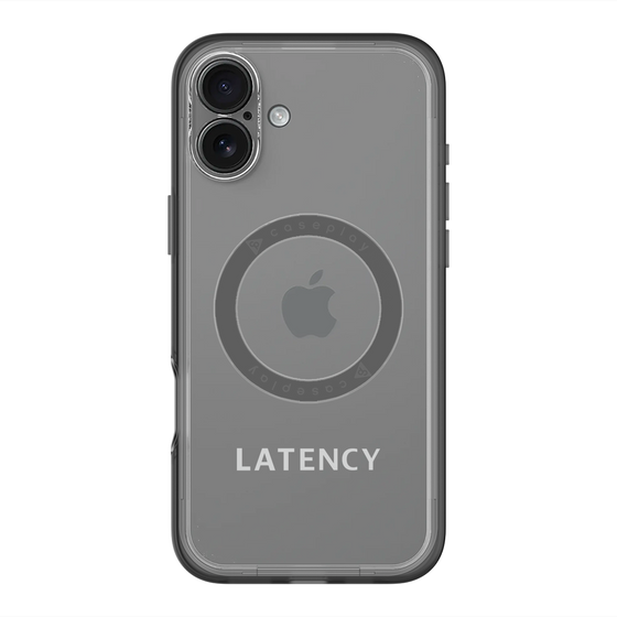 スリムプロテクションプレミアムケース with MagSafe［ LATENCY - Logotype - Gray ］