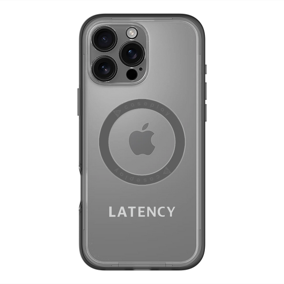 スリムプロテクションプレミアムケース with MagSafe［ LATENCY - Logotype - Gray ］
