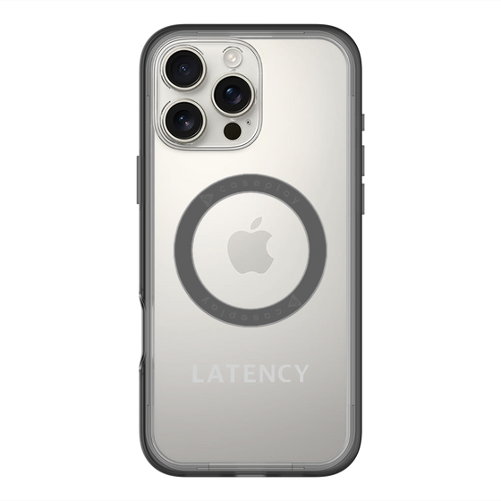 スリムプロテクションプレミアムケース with MagSafe［ LATENCY - Logotype - Gray ］
