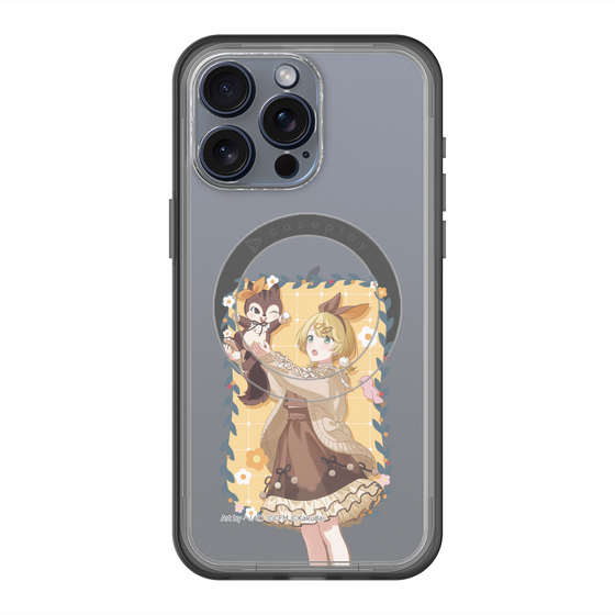 スリムプロテクションプレミアムケース with MagSafe［ 初音ミク×クッピーラムネ - 鏡音リン×ラム - 等身イラスト1 ］