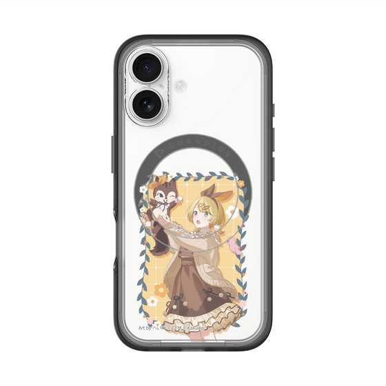 スリムプロテクションプレミアムケース with MagSafe［ 初音ミク×クッピーラムネ - 鏡音リン×ラム - 等身イラスト1 ］