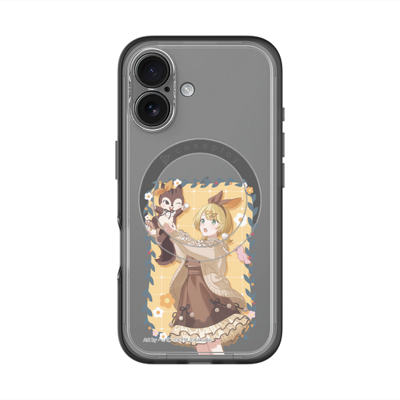 スリムプロテクションプレミアムケース with MagSafe［ 初音ミク×クッピーラムネ - 鏡音リン×ラム - 等身イラスト1 ］