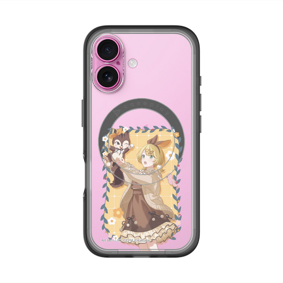 スリムプロテクションプレミアムケース with MagSafe［ 初音ミク×クッピーラムネ - 鏡音リン×ラム - 等身イラスト1 ］