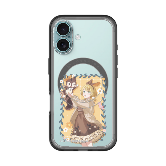 スリムプロテクションプレミアムケース with MagSafe［ 初音ミク×クッピーラムネ - 鏡音リン×ラム - 等身イラスト1 ］