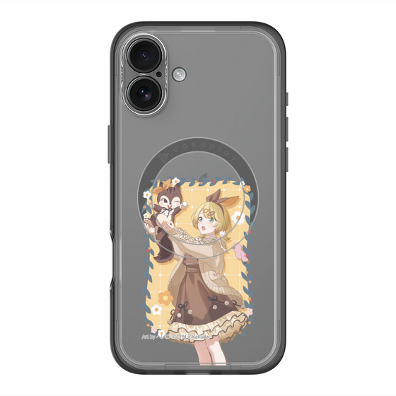 スリムプロテクションプレミアムケース with MagSafe［ 初音ミク×クッピーラムネ - 鏡音リン×ラム - 等身イラスト1 ］