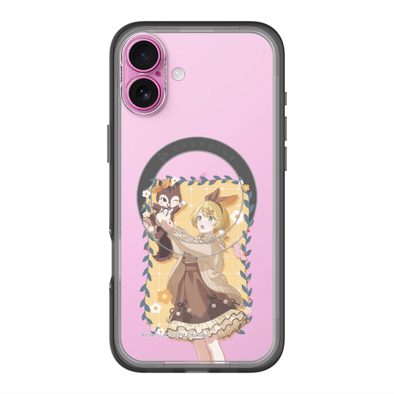 スリムプロテクションプレミアムケース with MagSafe［ 初音ミク×クッピーラムネ - 鏡音リン×ラム - 等身イラスト1 ］