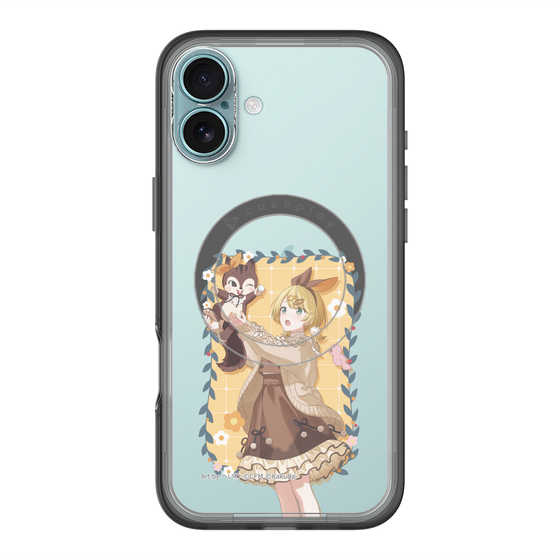 スリムプロテクションプレミアムケース with MagSafe［ 初音ミク×クッピーラムネ - 鏡音リン×ラム - 等身イラスト1 ］