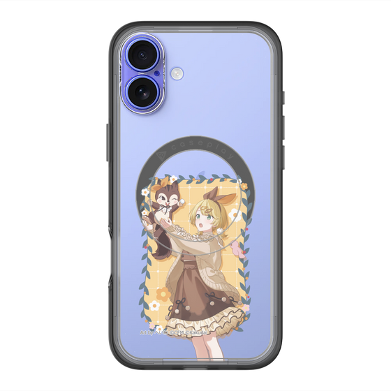 スリムプロテクションプレミアムケース with MagSafe［ 初音ミク×クッピーラムネ - 鏡音リン×ラム - 等身イラスト1 ］