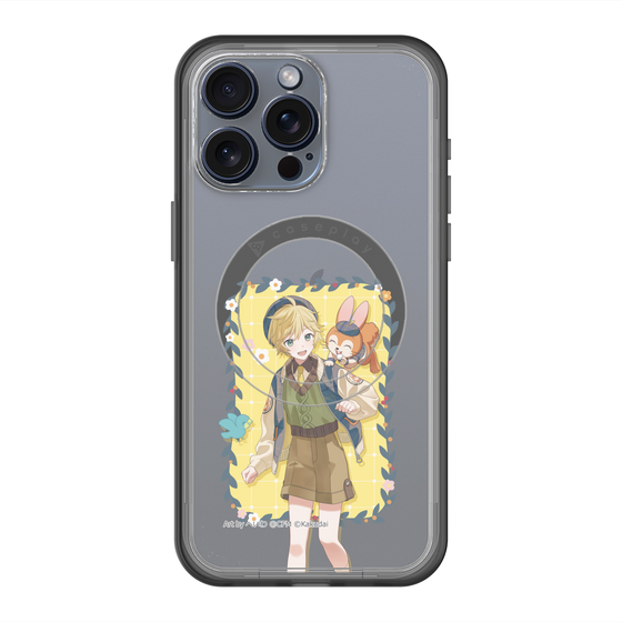 スリムプロテクションプレミアムケース with MagSafe［ 初音ミク×クッピーラムネ - 鏡音レン×クッピー - 等身イラスト1 ］