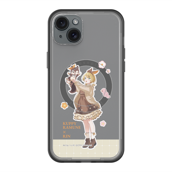 スリムプロテクションプレミアムケース with MagSafe［ 初音ミク×クッピーラムネ - 鏡音リン×ラム - 等身イラスト2 ］