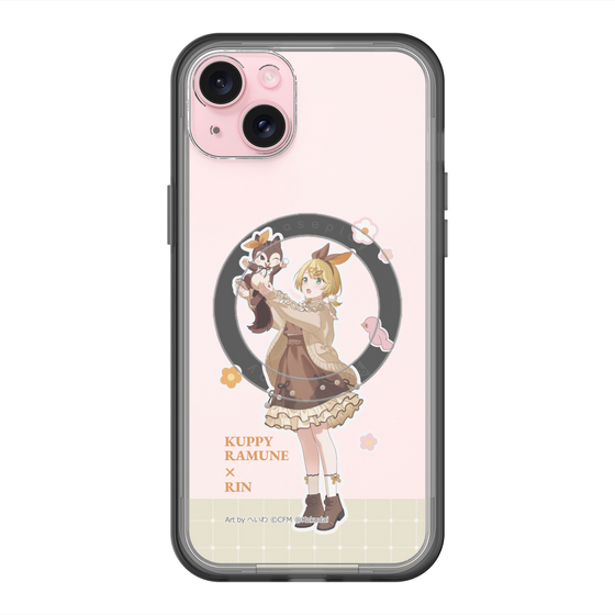 スリムプロテクションプレミアムケース with MagSafe［ 初音ミク×クッピーラムネ - 鏡音リン×ラム - 等身イラスト2 ］