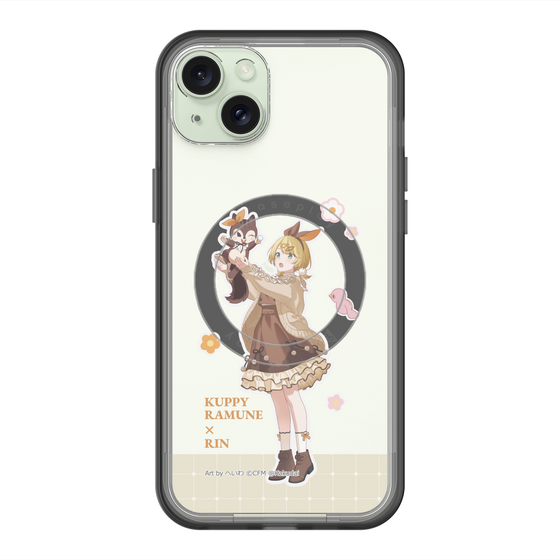 スリムプロテクションプレミアムケース with MagSafe［ 初音ミク×クッピーラムネ - 鏡音リン×ラム - 等身イラスト2 ］