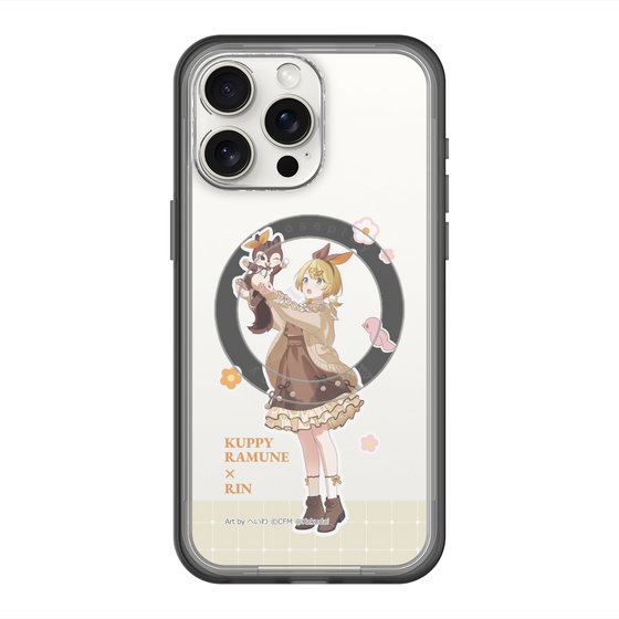 スリムプロテクションプレミアムケース with MagSafe［ 初音ミク×クッピーラムネ - 鏡音リン×ラム - 等身イラスト2 ］