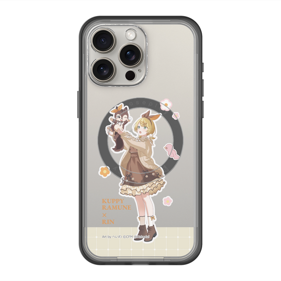 スリムプロテクションプレミアムケース with MagSafe［ 初音ミク×クッピーラムネ - 鏡音リン×ラム - 等身イラスト2 ］