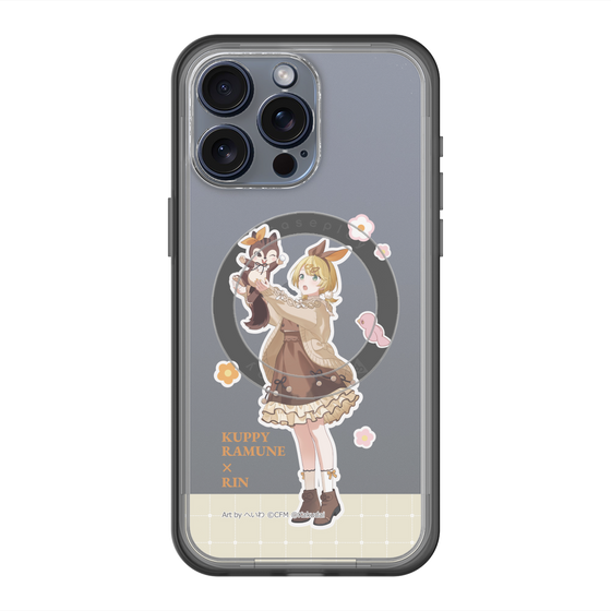 スリムプロテクションプレミアムケース with MagSafe［ 初音ミク×クッピーラムネ - 鏡音リン×ラム - 等身イラスト2 ］