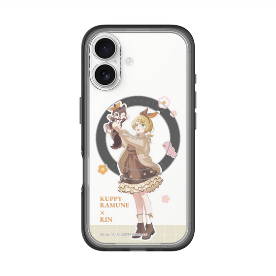 スリムプロテクションプレミアムケース with MagSafe［ 初音ミク×クッピーラムネ - 鏡音リン×ラム - 等身イラスト2 ］