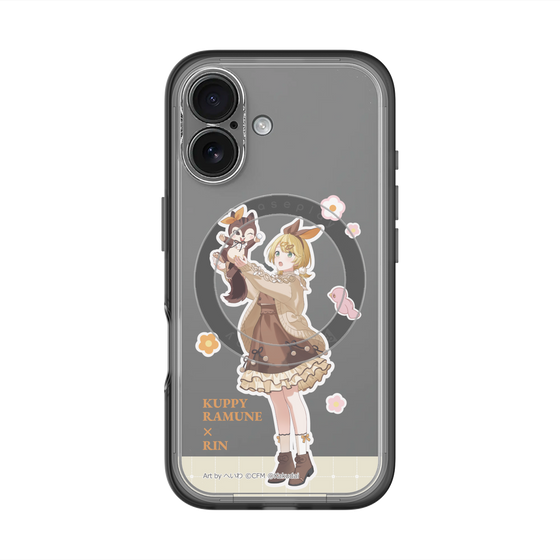 スリムプロテクションプレミアムケース with MagSafe［ 初音ミク×クッピーラムネ - 鏡音リン×ラム - 等身イラスト2 ］