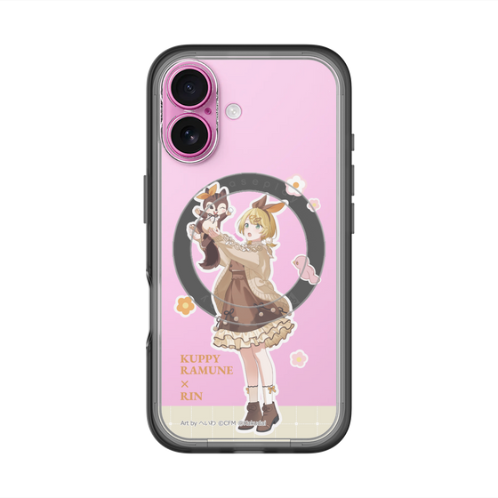 スリムプロテクションプレミアムケース with MagSafe［ 初音ミク×クッピーラムネ - 鏡音リン×ラム - 等身イラスト2 ］
