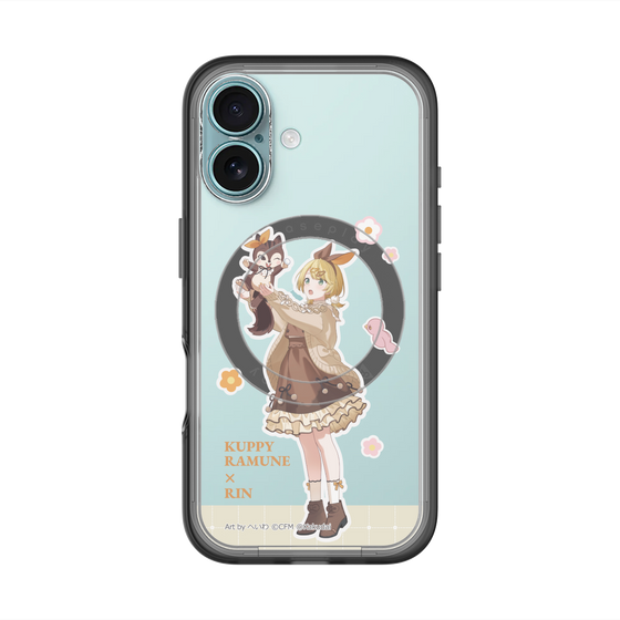 スリムプロテクションプレミアムケース with MagSafe［ 初音ミク×クッピーラムネ - 鏡音リン×ラム - 等身イラスト2 ］