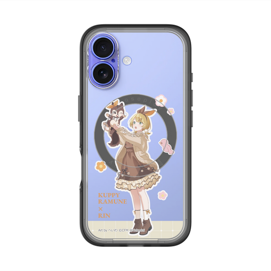 スリムプロテクションプレミアムケース with MagSafe［ 初音ミク×クッピーラムネ - 鏡音リン×ラム - 等身イラスト2 ］