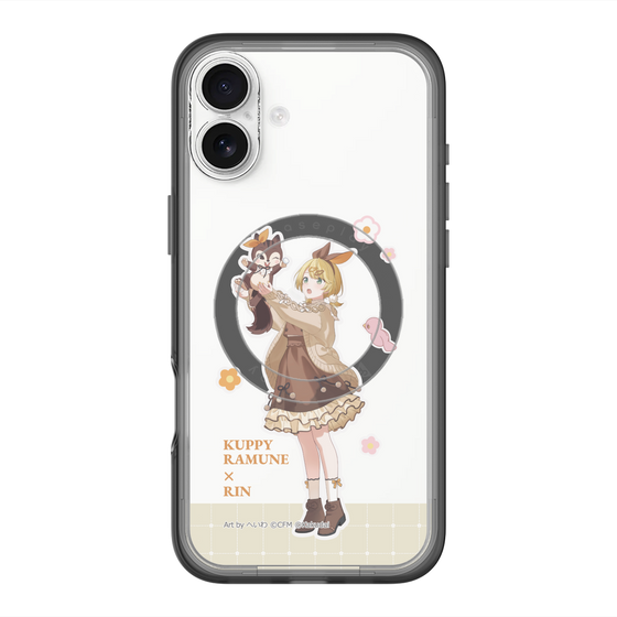 スリムプロテクションプレミアムケース with MagSafe［ 初音ミク×クッピーラムネ - 鏡音リン×ラム - 等身イラスト2 ］