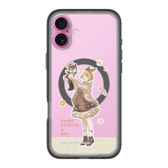 スリムプロテクションプレミアムケース with MagSafe［ 初音ミク×クッピーラムネ - 鏡音リン×ラム - 等身イラスト2 ］