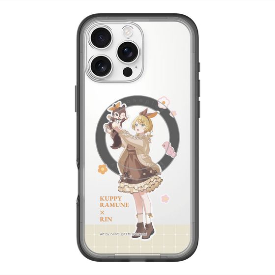 スリムプロテクションプレミアムケース with MagSafe［ 初音ミク×クッピーラムネ - 鏡音リン×ラム - 等身イラスト2 ］