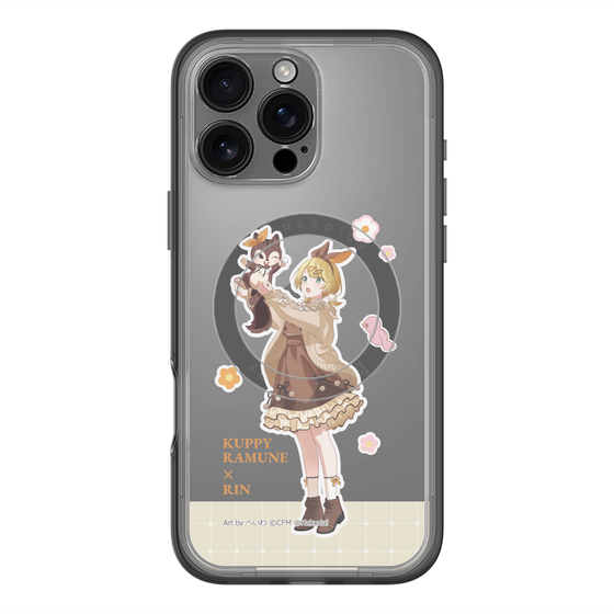 スリムプロテクションプレミアムケース with MagSafe［ 初音ミク×クッピーラムネ - 鏡音リン×ラム - 等身イラスト2 ］