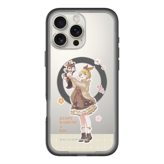 スリムプロテクションプレミアムケース with MagSafe［ 初音ミク×クッピーラムネ - 鏡音リン×ラム - 等身イラスト2 ］