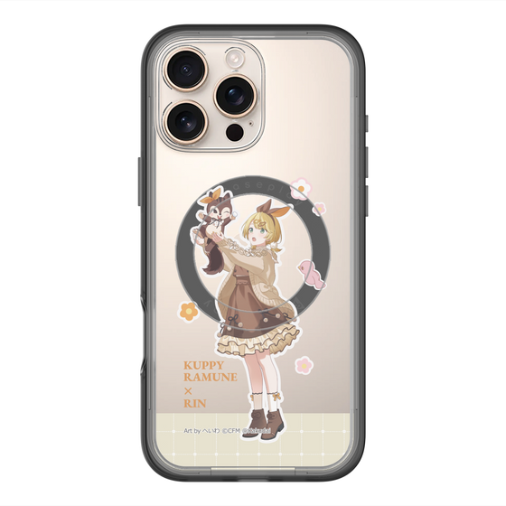 スリムプロテクションプレミアムケース with MagSafe［ 初音ミク×クッピーラムネ - 鏡音リン×ラム - 等身イラスト2 ］