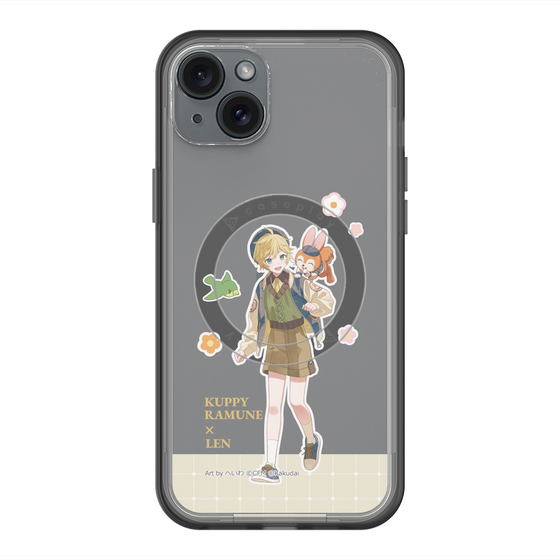 スリムプロテクションプレミアムケース with MagSafe［ 初音ミク×クッピーラムネ - 鏡音レン×クッピー - 等身イラスト2 ］