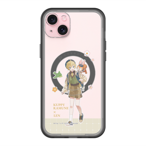 スリムプロテクションプレミアムケース with MagSafe［ 初音ミク×クッピーラムネ - 鏡音レン×クッピー - 等身イラスト2 ］