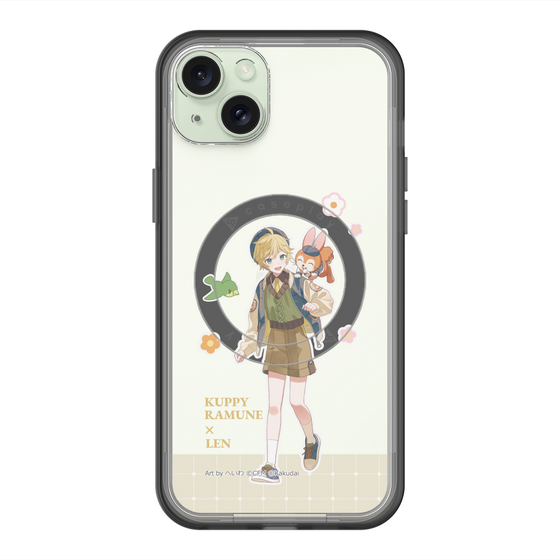 スリムプロテクションプレミアムケース with MagSafe［ 初音ミク×クッピーラムネ - 鏡音レン×クッピー - 等身イラスト2 ］