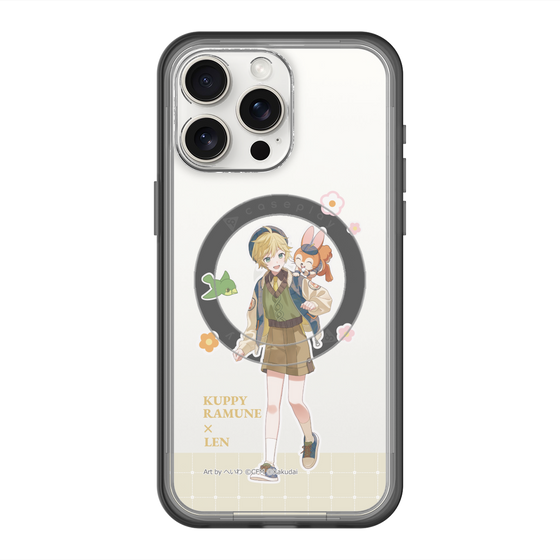 スリムプロテクションプレミアムケース with MagSafe［ 初音ミク×クッピーラムネ - 鏡音レン×クッピー - 等身イラスト2 ］