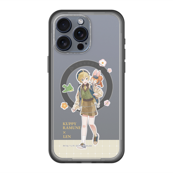 スリムプロテクションプレミアムケース with MagSafe［ 初音ミク×クッピーラムネ - 鏡音レン×クッピー - 等身イラスト2 ］