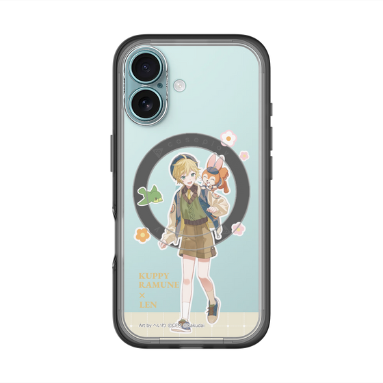 スリムプロテクションプレミアムケース with MagSafe［ 初音ミク×クッピーラムネ - 鏡音レン×クッピー - 等身イラスト2 ］