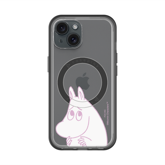 スリムプロテクションプレミアムケース with MagSafe［ MOOMIN - Fearful face ］