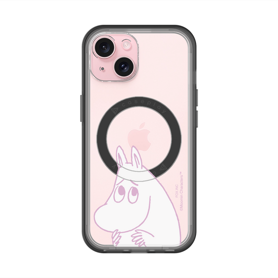 スリムプロテクションプレミアムケース with MagSafe［ MOOMIN - Fearful face ］