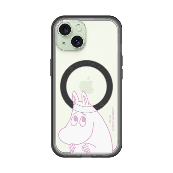 スリムプロテクションプレミアムケース with MagSafe［ MOOMIN - Fearful face ］