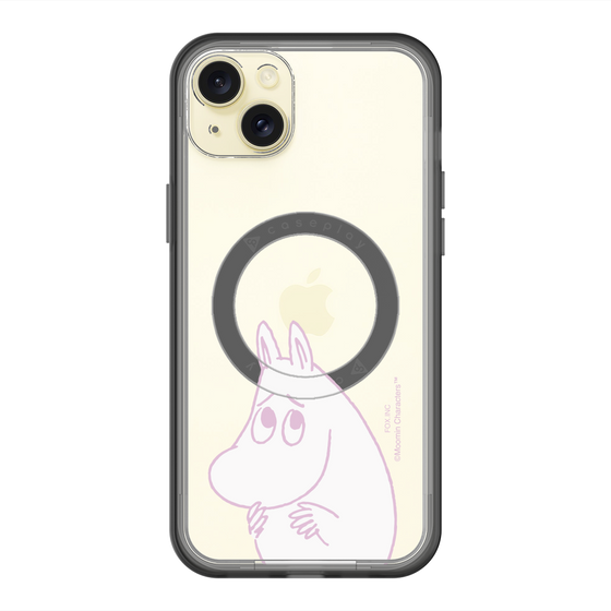 スリムプロテクションプレミアムケース with MagSafe［ MOOMIN - Fearful face ］