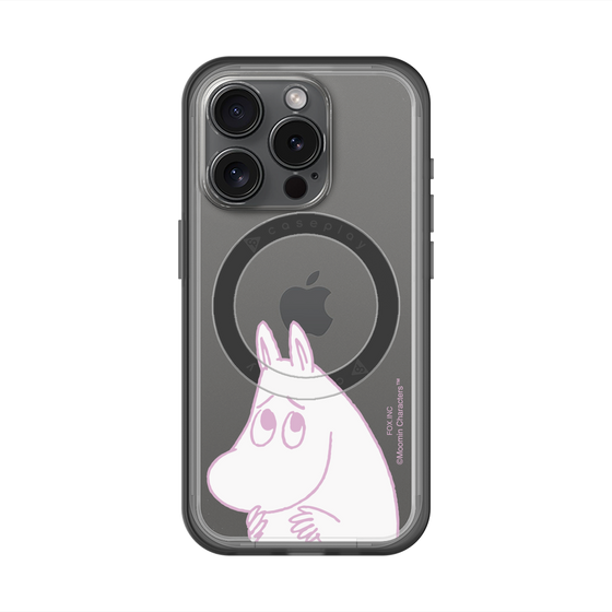 スリムプロテクションプレミアムケース with MagSafe［ MOOMIN - Fearful face ］