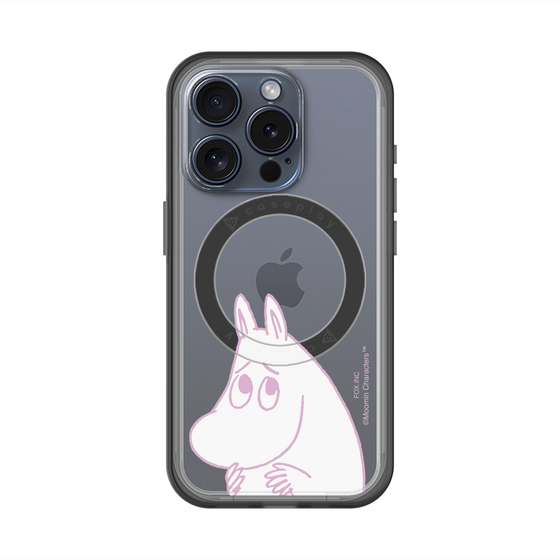 スリムプロテクションプレミアムケース with MagSafe［ MOOMIN - Fearful face ］
