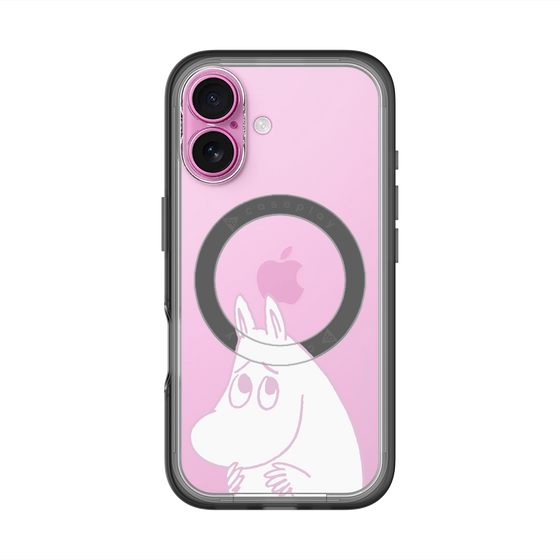 スリムプロテクションプレミアムケース with MagSafe［ MOOMIN - Fearful face ］